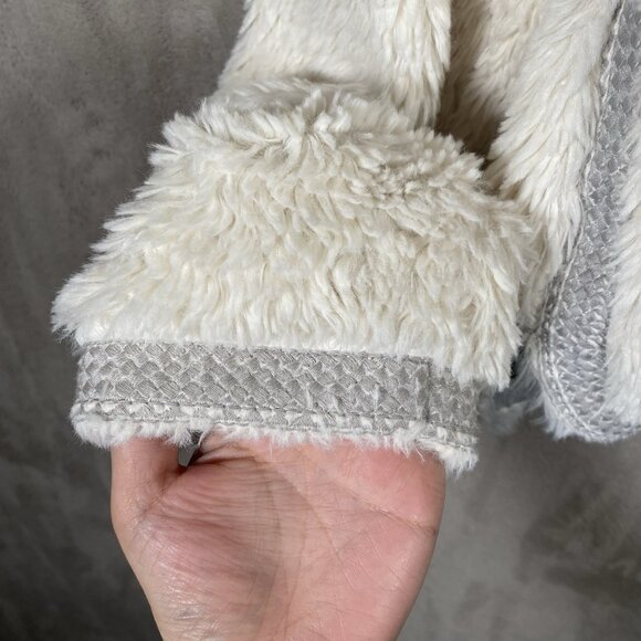 Anthropologie Akemi + Kin Teddy Sherpa Pullover L Cozy Winter Cabincore Hooded - Picture 6 of 14